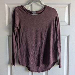 Rubbish (Nordstrom) Scoop Neck Eggplant Purple Long Sleeve Tee, Size Med…